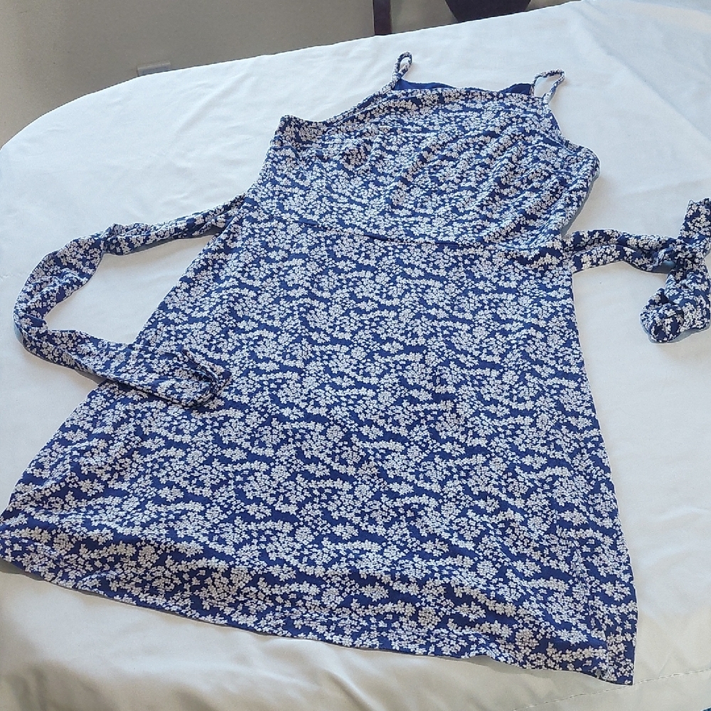 LOFT Petite Print Royal Blue Dress.Size Small Petite.New Condition .
